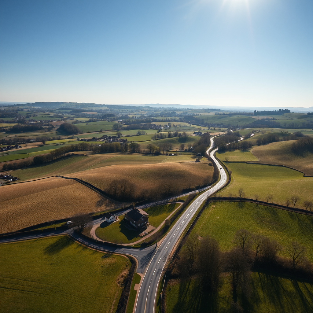 Aerial views capture Sussex countryside in spring light